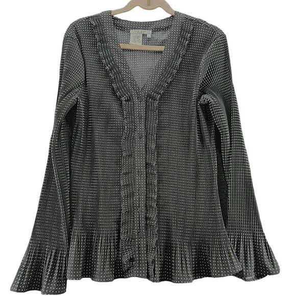 Fred David Womens Button Up Multi-Color Size XL Polyester Blend Stretch - Picture 1 of 12